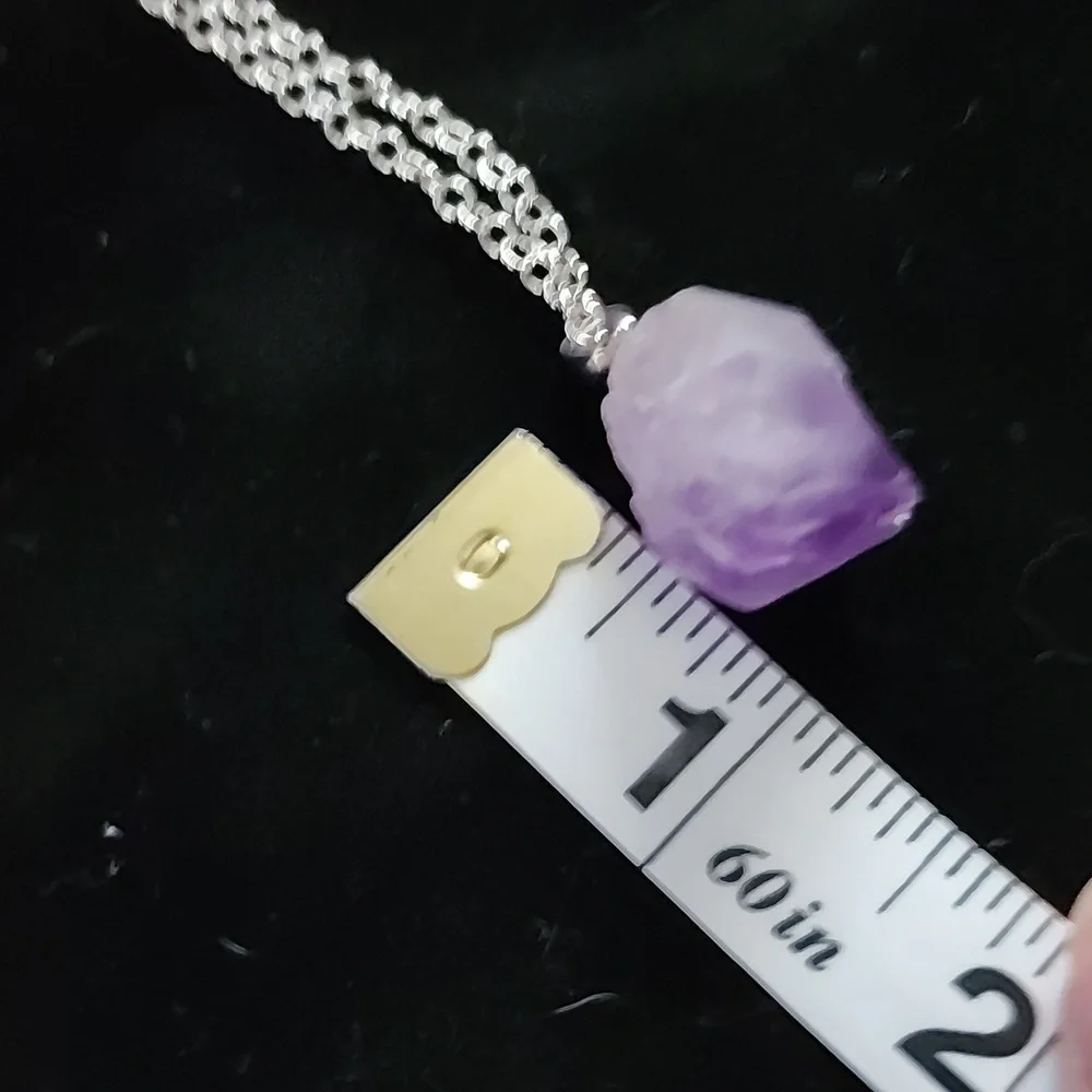 Rough Synthetic Amethyst Pendant‎ and Earrings Set